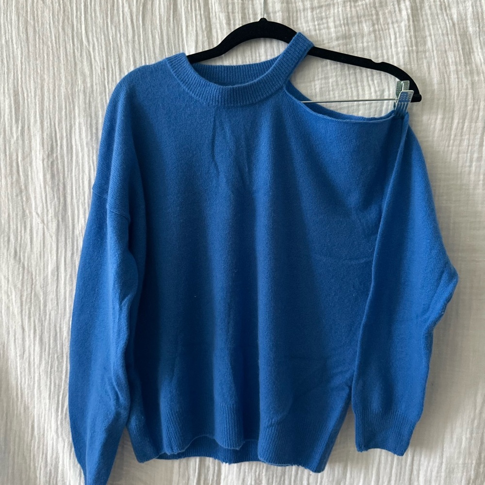 27 Miles Malibu Blue Cut-Out Sweater